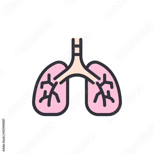 Stylized Lung Illustration For Medical And Healthcare Applications