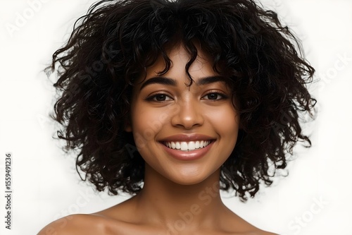 Beauty black skin woman Asia Ethnic female face.