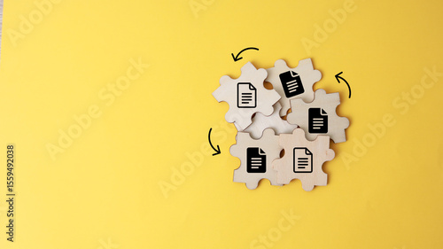 two squares with two converted file icons. data or information storage. the concept of exchanging new files or folders. DMS data transfer, Transfer data files between folders, Backup data