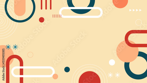 Beige background with abstract geometric shapes suitable for modern design projects, minimalistic layouts, background patterns, and artistic compositions.
