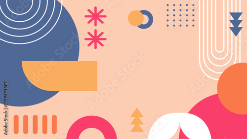 Abstract green, pink, and beige shapes create a vibrant and modern design suitable for backgrounds, prints, and web graphics.