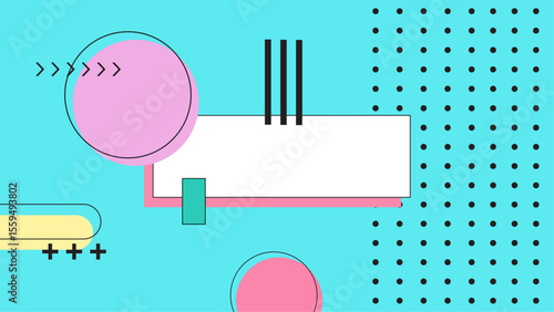 Abstract pastel shapes and a polka dot pattern for backgrounds, social media graphics, stationery design, and textile prints. Vibrant and playful design elements.