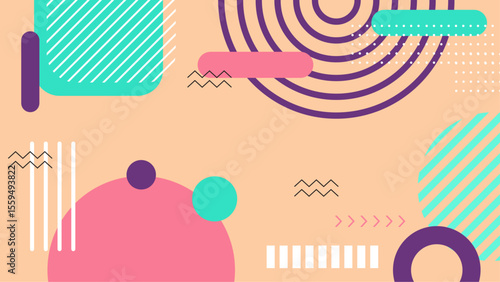 Abstract pastel shapes and lines suitable for background design, social media posts, print materials, website graphics, digital art projects.