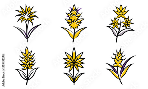 Bundle Allium Flower Spherical Bloom Flat Violet Fill Allium Flower Sphe 1 (6)