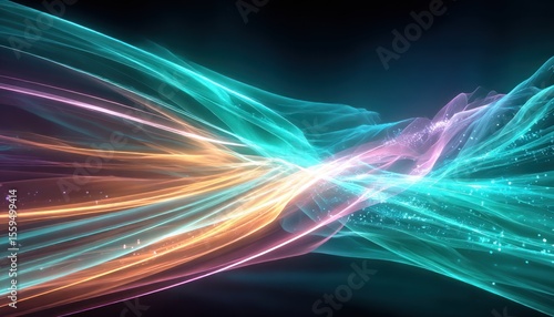 Abstract glowing flowing lines