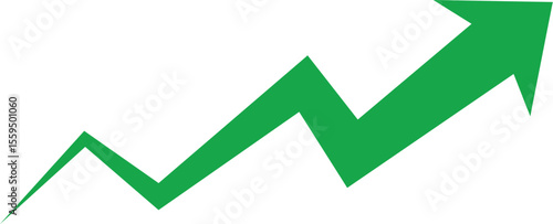 Green Upward Zigzag Arrow Icon