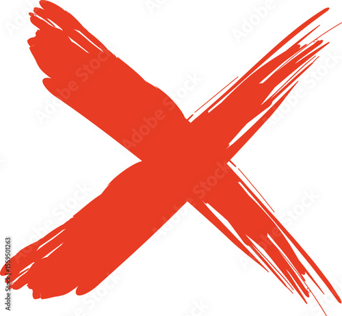 Hand-Drawn Red X Mark Icon