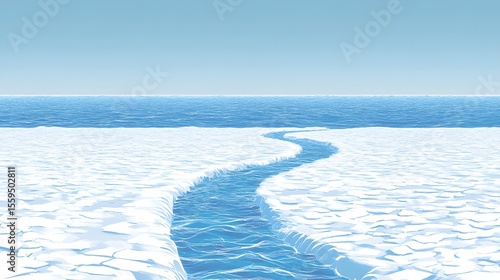 Stunning Arctic Ocean Meltwater River Scene