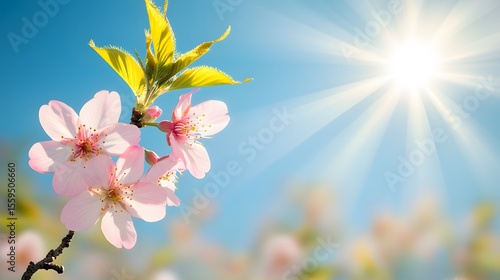 Stunning Pink Cherry Blossoms Blooming in Sunlight Spring Flowers