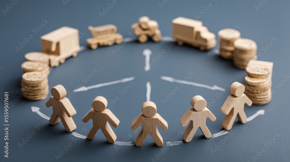 Obraz premium Supply and demand connect consumer desires with product availability, determining prices and influencing production levels in markets. 
