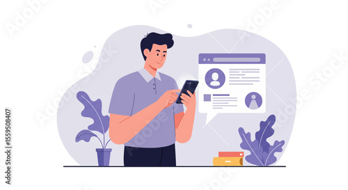 a man using his phone while he works on a project