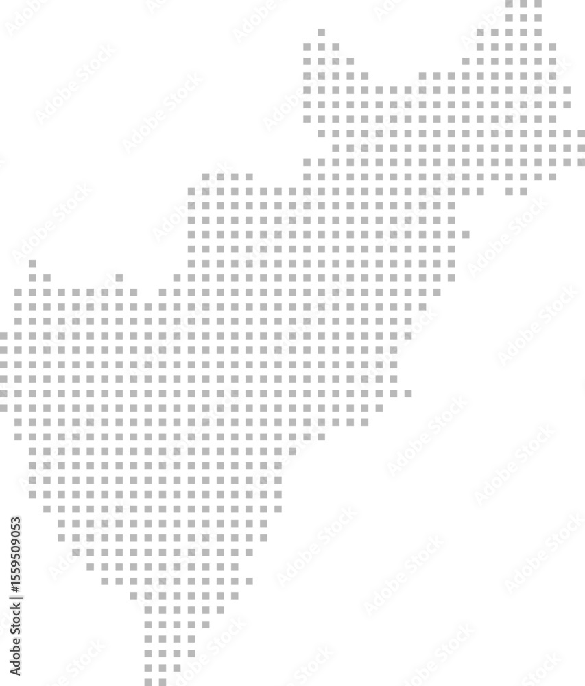 Obraz premium Queretaro, Mexico – square dot grid vector map (Web Mercator projection, PPT-compatible & fully editable)