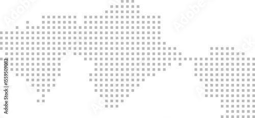 Tabasco, Mexico – square dot grid vector map (Web Mercator projection, PPT-compatible & fully editable)