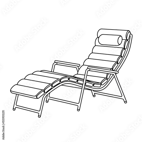 Lounger Chair illustration vector style coloring page 