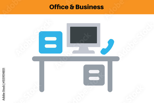 business and office icon, Office icon Vector Images.