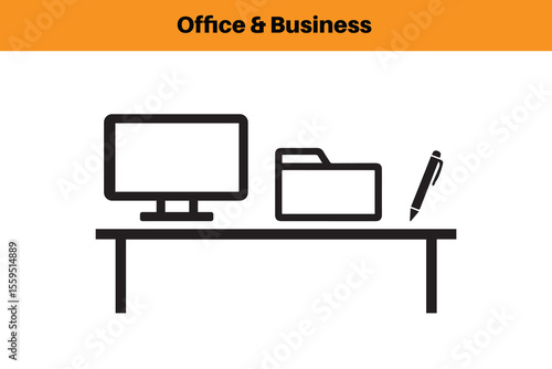 business and office icon, Office icon Vector Images.