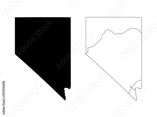 Nevada State Border With Interstate Highway Lines