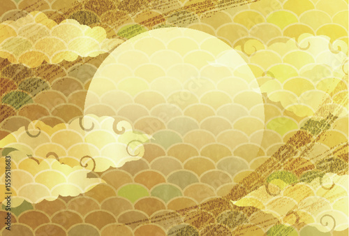 月見　金　風景　秋　背景	