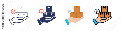 Direct Marketing Multi Style Icon Set Vector 