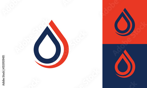 Oil Gas Water Drop Logo Vector
