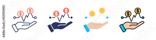 Revenue Multi Style Icon Set Vector 