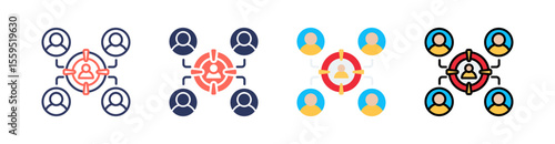 Target Multi Style Icon Set Vector 