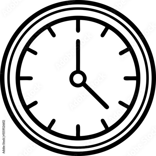 Simple illustration of a black alarm clock icon