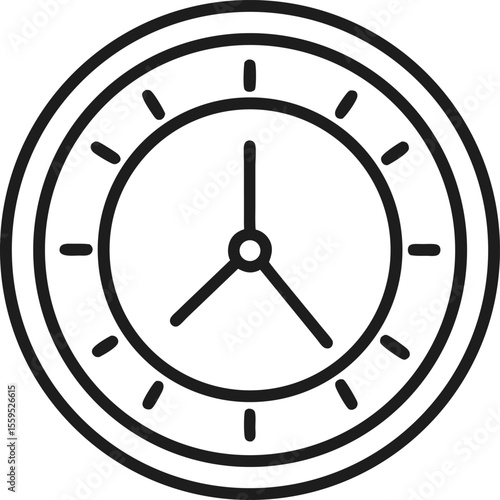 Simple illustration of a black alarm clock icon