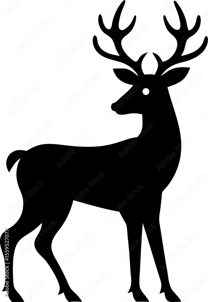 Fototapeta premium vector illustration of black Reindeer