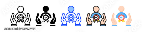 Recognition Icon Collection With Multiple Styles
