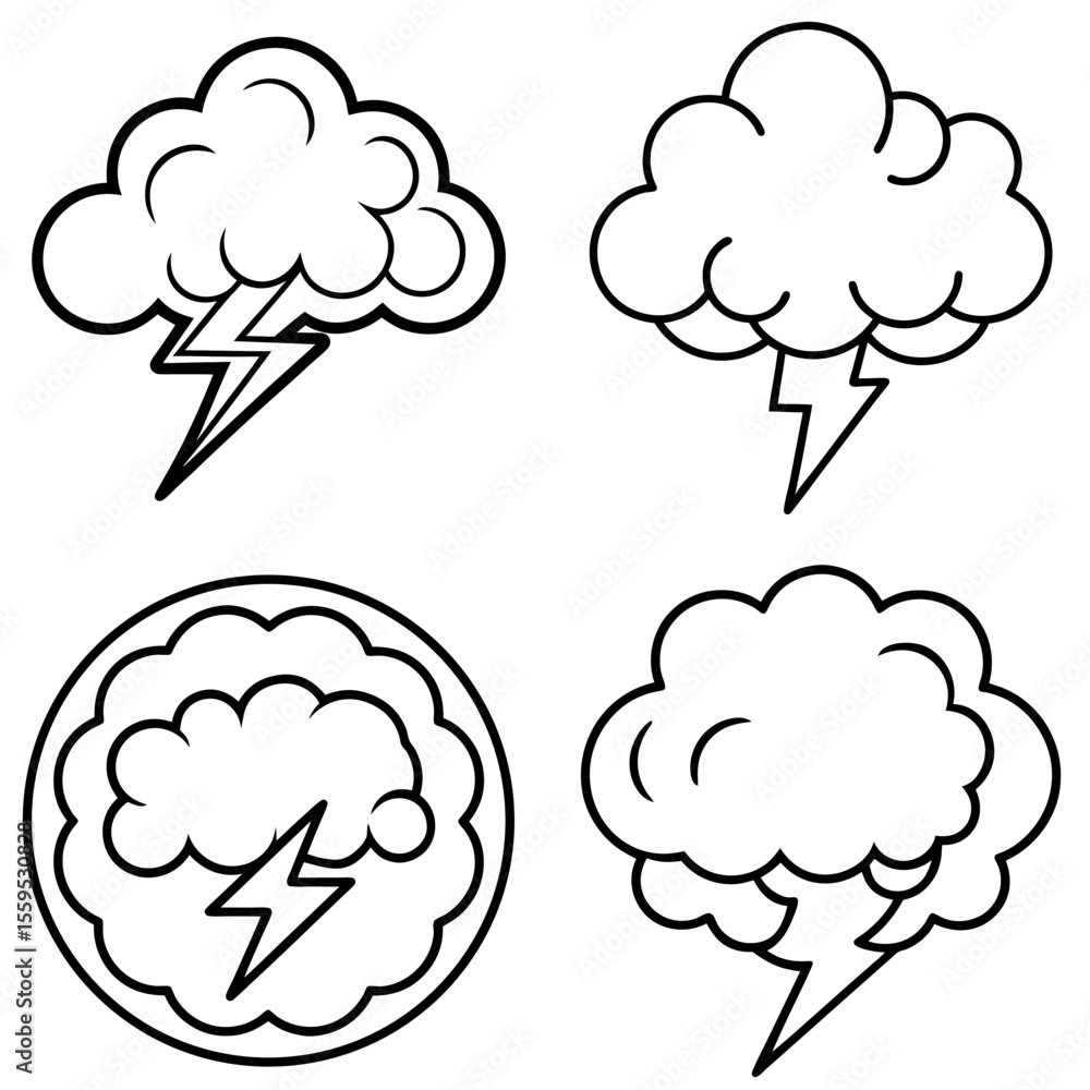 Traditional Style Cloud Storm Tattoo Sticker Icon – Classic Line Art, Outline Vector Illustration Traditional Style Cloud Storm Tattoo Sticker Icon – Classic Line Art, Outline Vector Illustration
