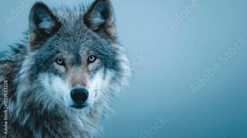 Wallpaper Mural Close up portrait of a majestic wolf displaying detailed fur and intense gaze Torontodigital.ca