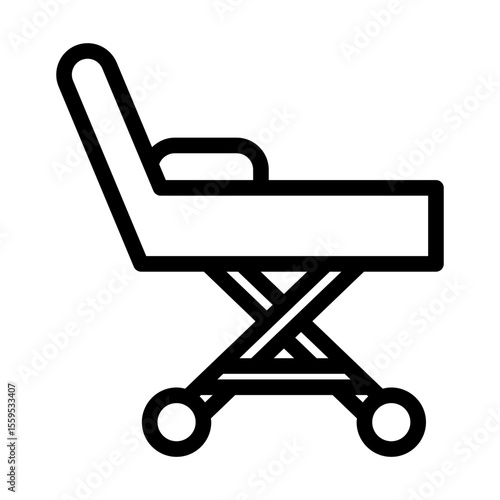 medical stretcher line icon