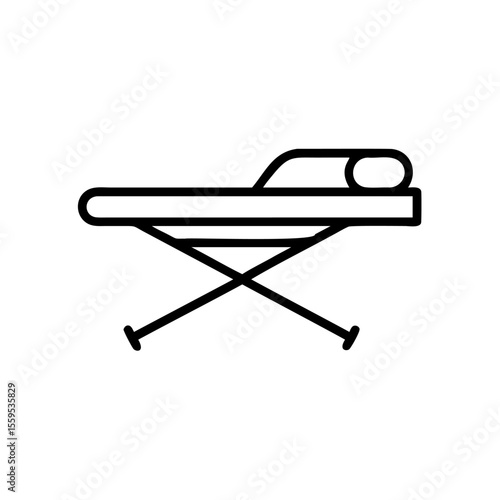 Outline of a hospital gurney with a pillow on a background medical concept stretcher