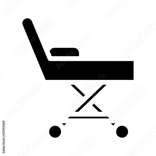 medical stretcher glyph icon