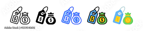 Price Icon Collection With Multiple Styles