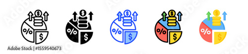Profit Margin Icon Collection With Multiple Styles