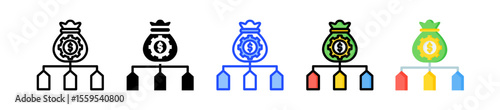 Cost Allocation Icon Collection With Multiple Styles
