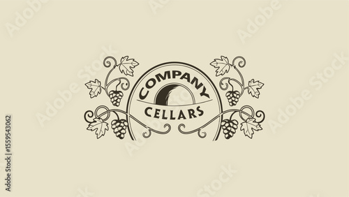 Winery Cellars Emblem Logo