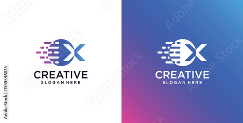 ikon logo X awal teknologi digital