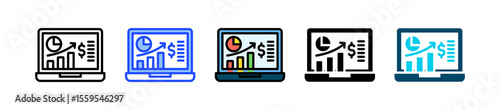 Earning Report Icon Collection With Multiple Styles