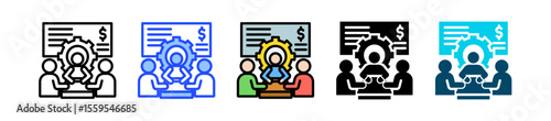 Stakeholder Meeting Icon Collection With Multiple Styles