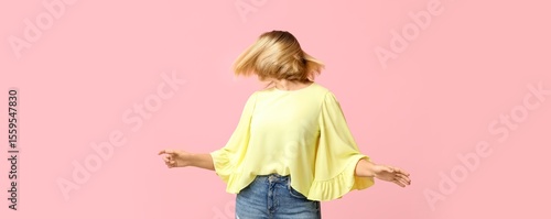 Stylish woman with short ha...