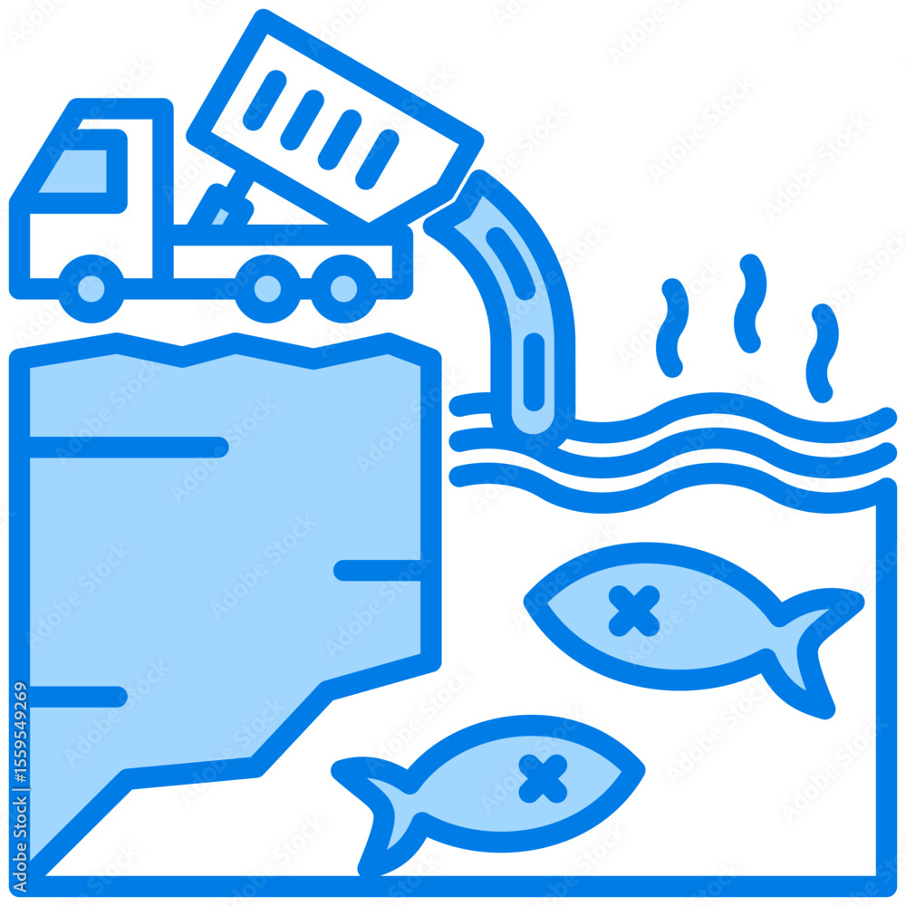 Obraz premium Contaminated River Icon