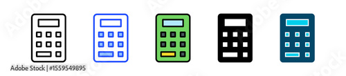Calculator Icon Collection With Multiple Styles