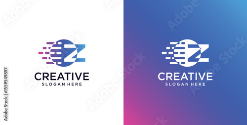 ikon logo Z awal teknologi digital