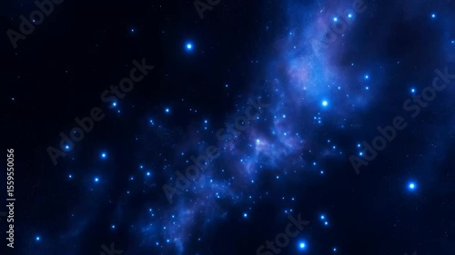 Wallpaper Mural Blue stars and glowing nebulae streaking swiftly through deep space, dynamic cosmic motion with vibrant blue hues. Smooth, flowing animation perfect for backgrounds and space-themed visuals Torontodigital.ca