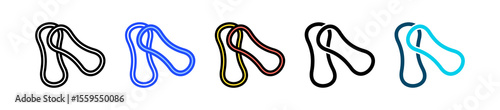 Rubber Bands Icon Collection With Multiple Styles