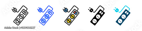 Power Strip Icon Collection With Multiple Styles