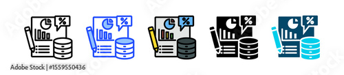 Quantitative Data Icon Collection With Multiple Styles